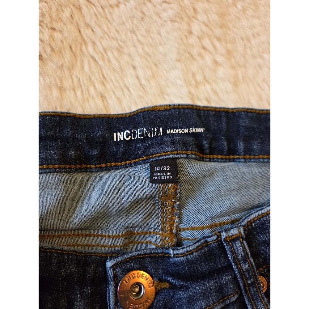 INC Denim Madison Skinny Blue Denim Jeans 14/32 - Picture 3 of 5